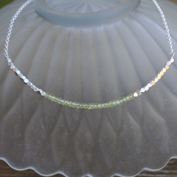 Handmade Natural Peridot Necklace Handmade Sterling Silver, August Birthstone - Picture 3 of 4